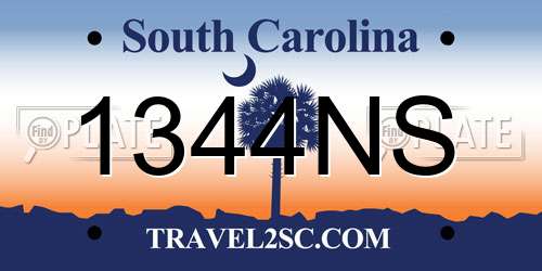 1344NS South Carolina License Plate