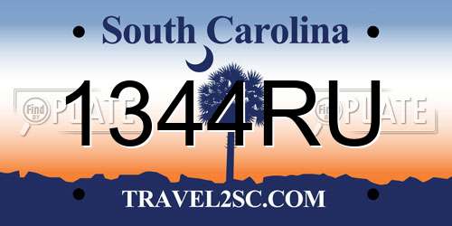 1344RU South Carolina License Plate