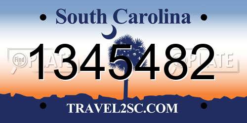 1345482 South Carolina License Plate