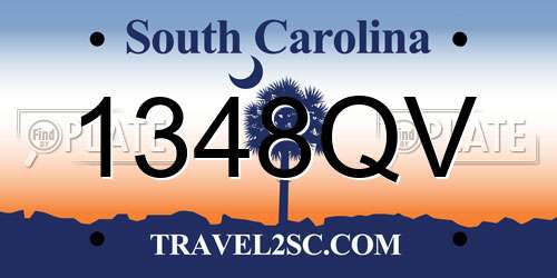 1348QV South Carolina License Plate
