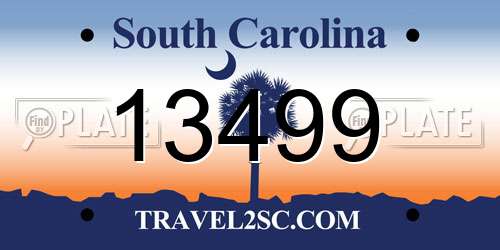 13499 South Carolina License Plate