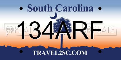 134ARF South Carolina License Plate