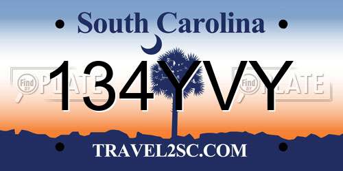 134YVY South Carolina License Plate