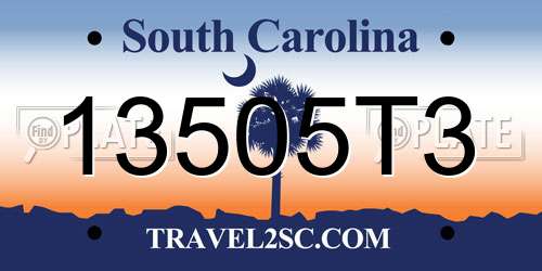 13505T3 South Carolina License Plate