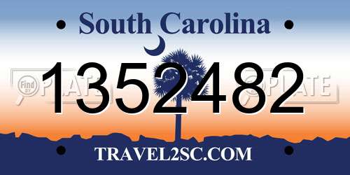 1352482 South Carolina License Plate