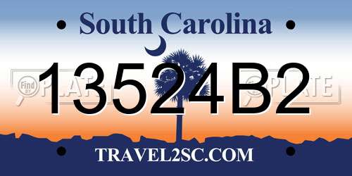 13524B2 South Carolina License Plate