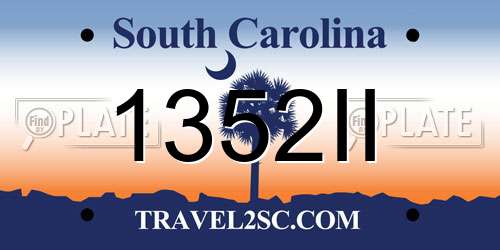 1352II South Carolina License Plate