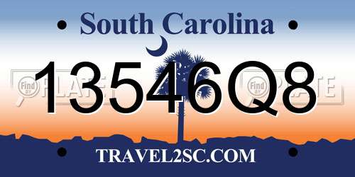 13546Q8 South Carolina License Plate