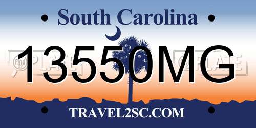 13550MG South Carolina License Plate