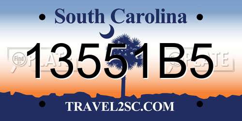 13551B5 South Carolina License Plate