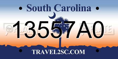 13557A0 South Carolina License Plate