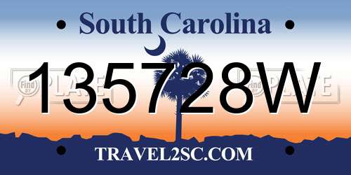 135728W South Carolina License Plate
