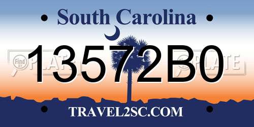 13572B0 South Carolina License Plate