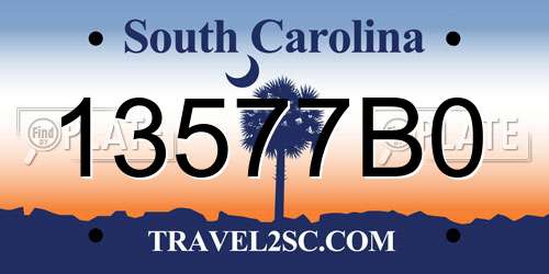13577B0 South Carolina License Plate