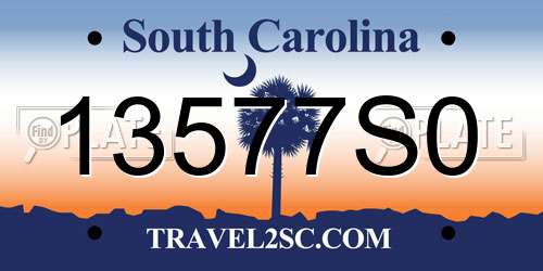 13577S0 South Carolina License Plate