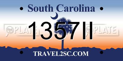 1357II South Carolina License Plate