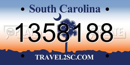 1358188 South Carolina License Plate