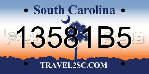 13581B5 South Carolina License Plate