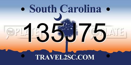135J75 South Carolina License Plate