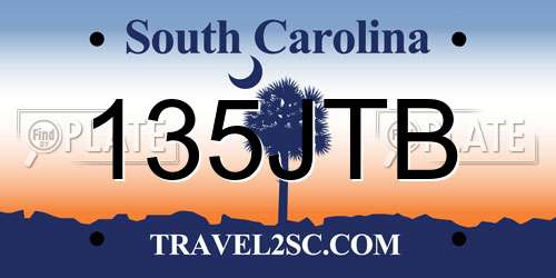 135JTB South Carolina License Plate
