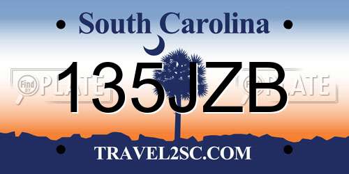 135JZB South Carolina License Plate