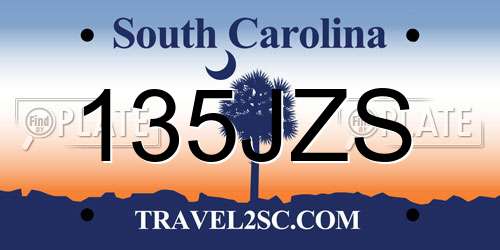 135JZS South Carolina License Plate