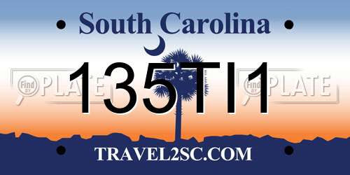 135TI1 South Carolina License Plate
