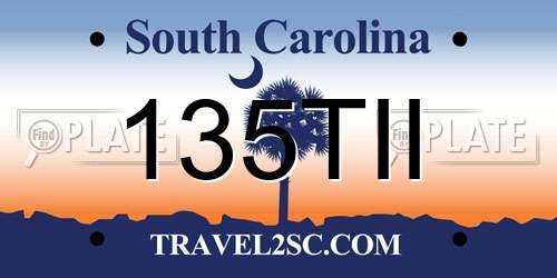 135TII South Carolina License Plate