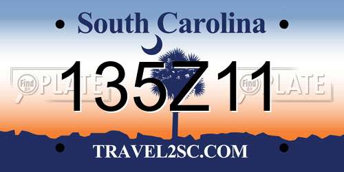 135Z11 South Carolina License Plate