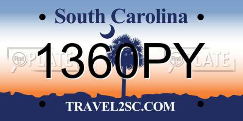 1360PY South Carolina License Plate