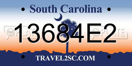 13684E2 South Carolina License Plate