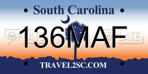 136MAF South Carolina License Plate
