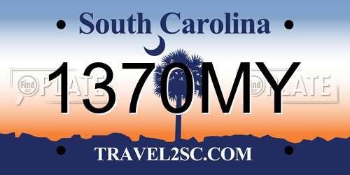 1370MY South Carolina License Plate