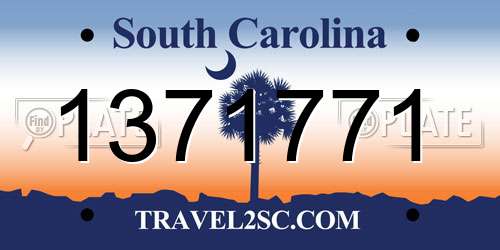 1371771 South Carolina License Plate