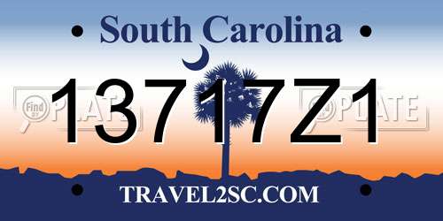 13717Z1 South Carolina License Plate