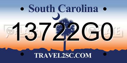 13722G0 South Carolina License Plate