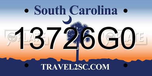 13726G0 South Carolina License Plate
