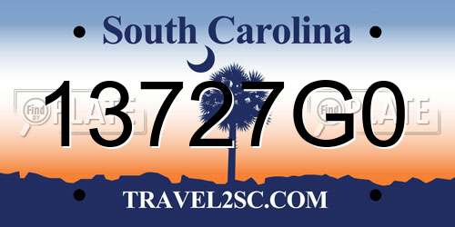 13727G0 South Carolina License Plate