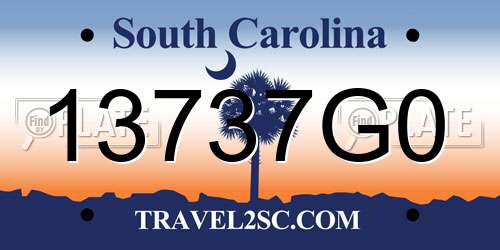 13737G0 South Carolina License Plate
