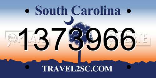 1373966 South Carolina License Plate