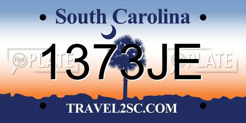 1373JE South Carolina License Plate