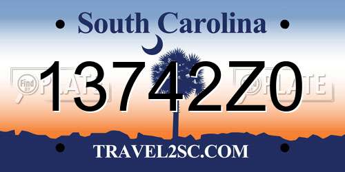 13742Z0 South Carolina License Plate