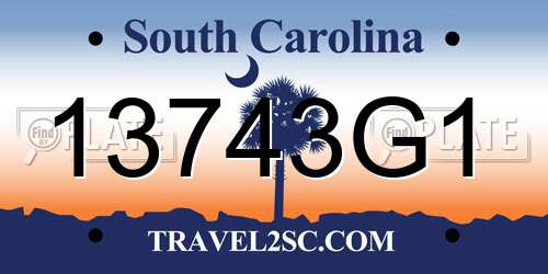 13743G1 South Carolina License Plate