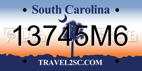 13745M6 South Carolina License Plate