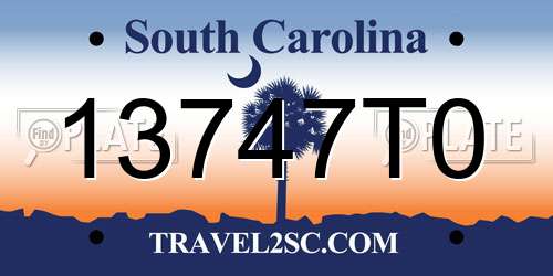 13747T0 South Carolina License Plate
