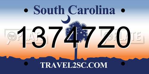13747Z0 South Carolina License Plate