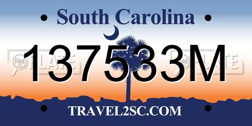 137533M South Carolina License Plate