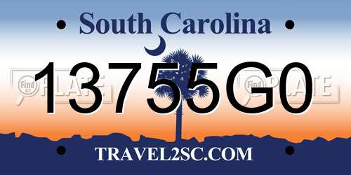 13755G0 South Carolina License Plate