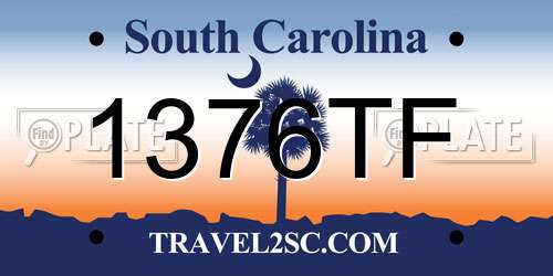1376TF South Carolina License Plate