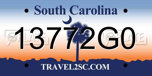 13772G0 South Carolina License Plate